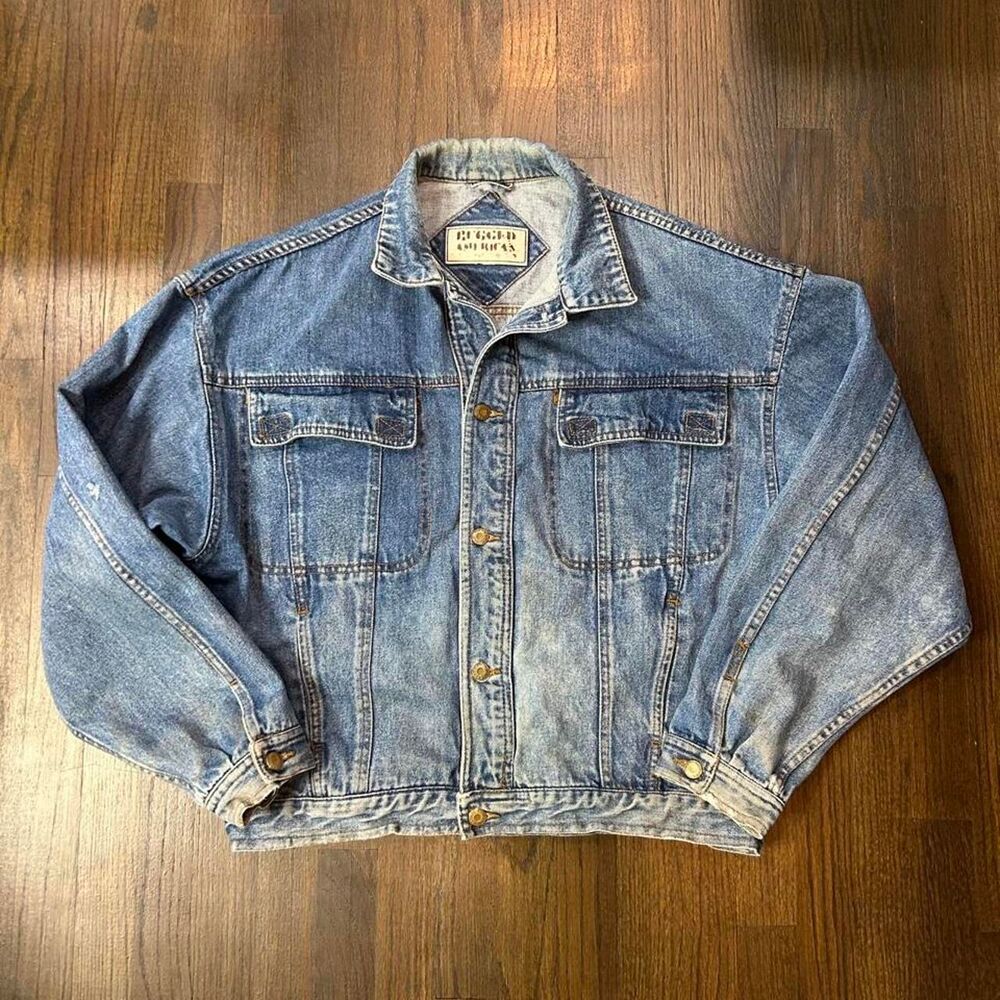 Vintage Rugged American Streetwear Trucker Jean Denim Jacket
